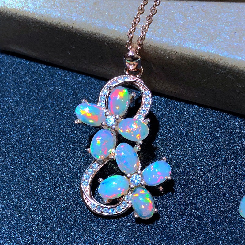 S925 Natural Opal Opal Natural Australian Opal Pendant