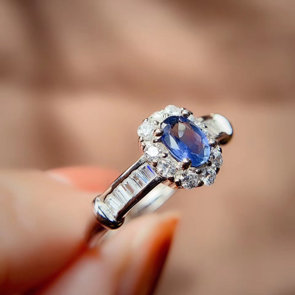 S925 Natural Sapphire Ring