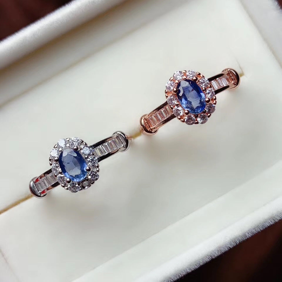 S925 Natural Sapphire Ring