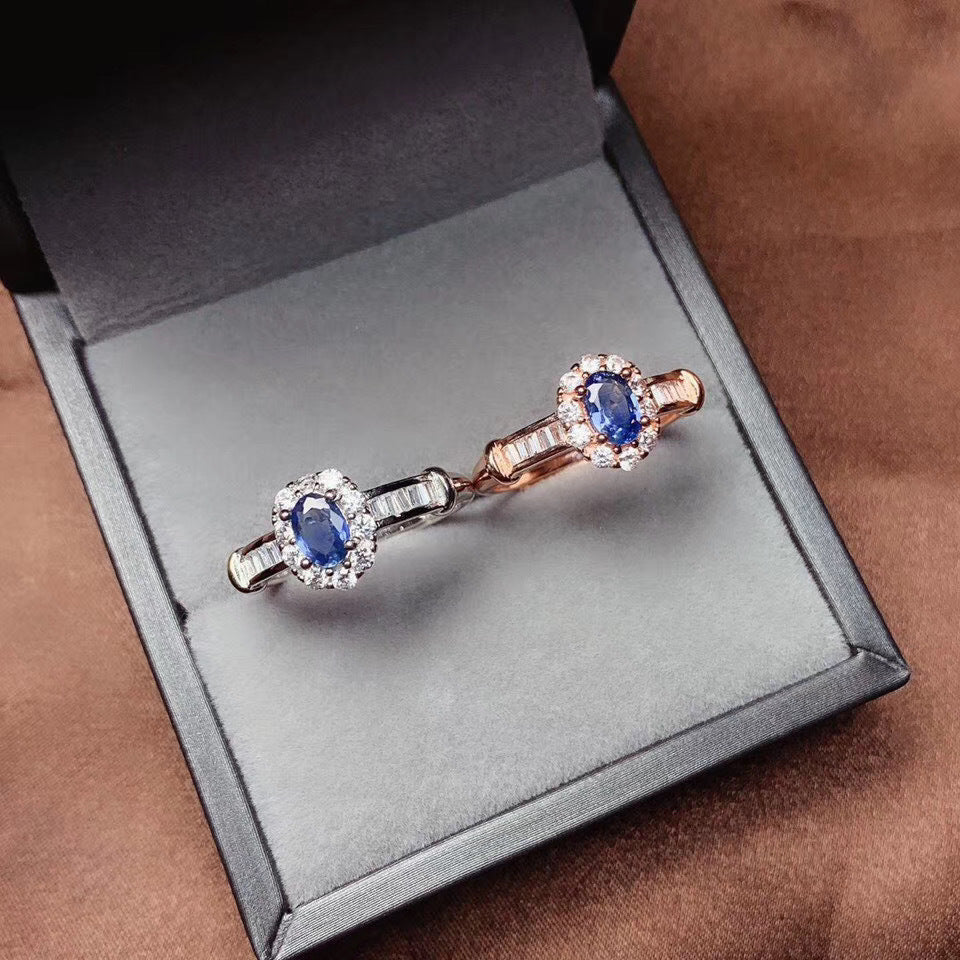 S925 Natural Sapphire Ring