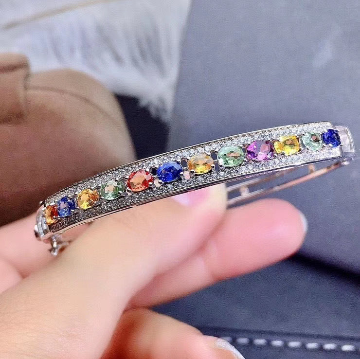 S925 natural color sapphire bracelet