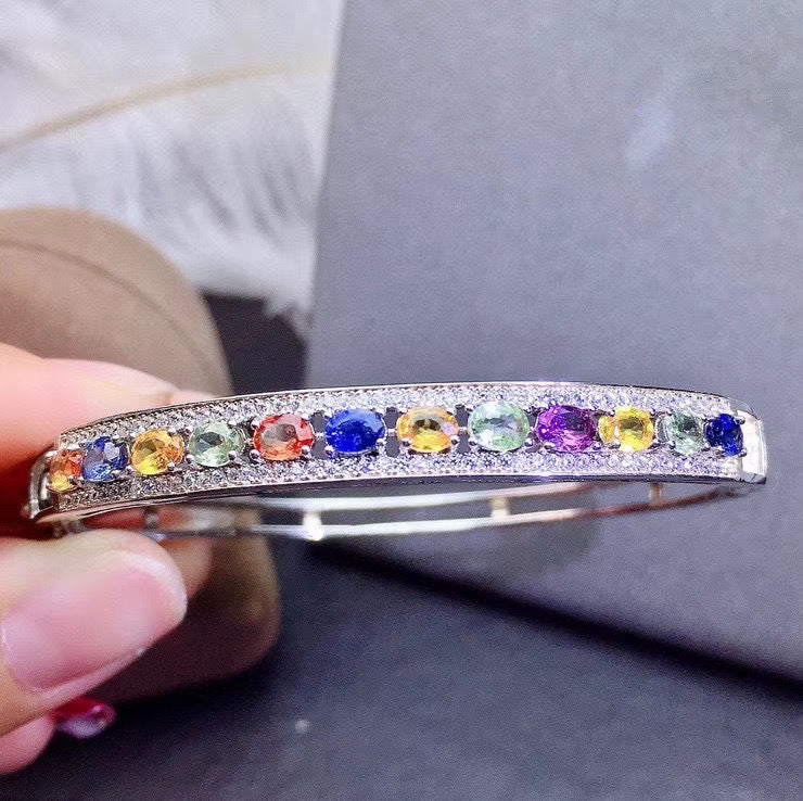 S925 natural color sapphire bracelet