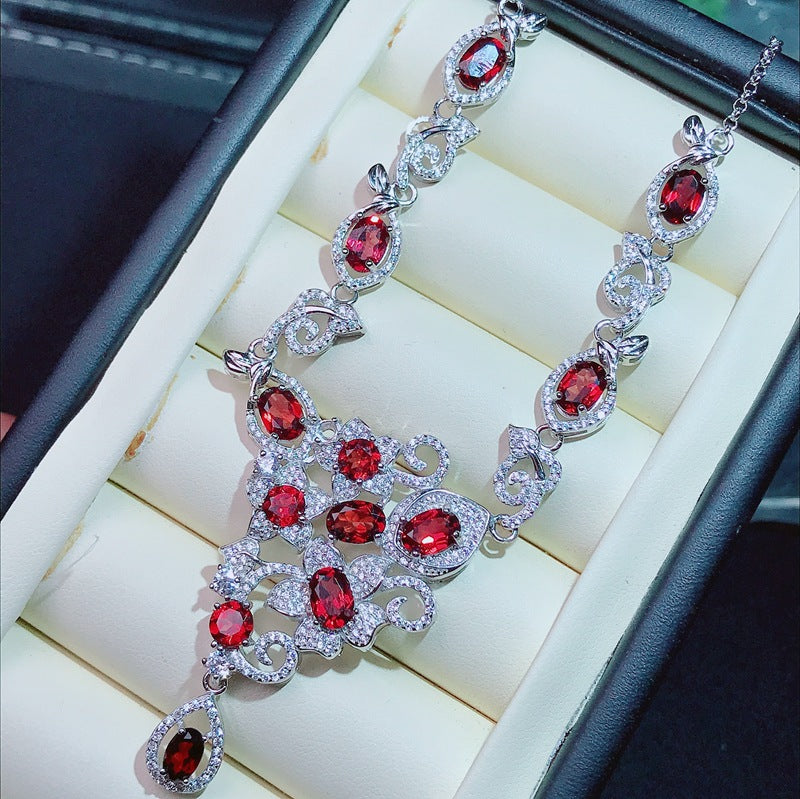 S925 Luxury Garnet Necklace