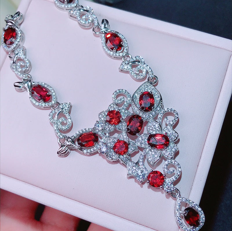 S925 Luxury Garnet Necklace