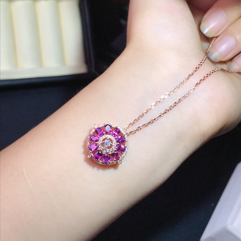 S925 Natural Garnet Collar Necklace
