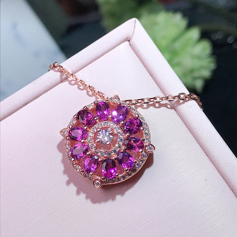 S925 Natural Garnet Collar Necklace