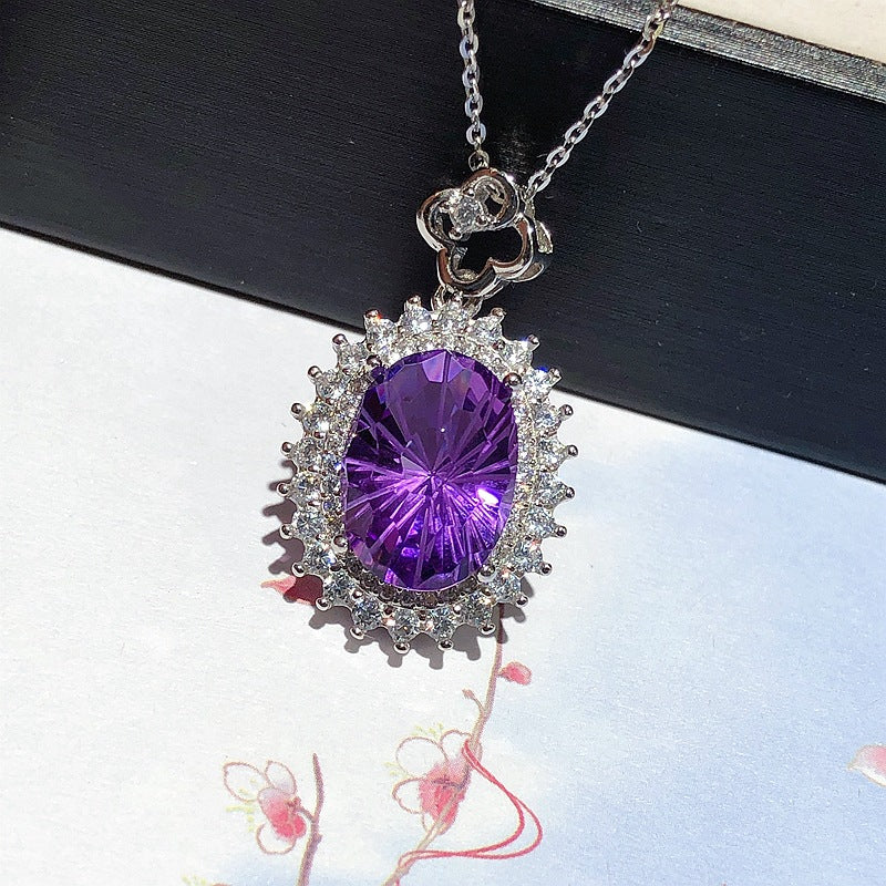 S925 Firework Amethyst Pendant