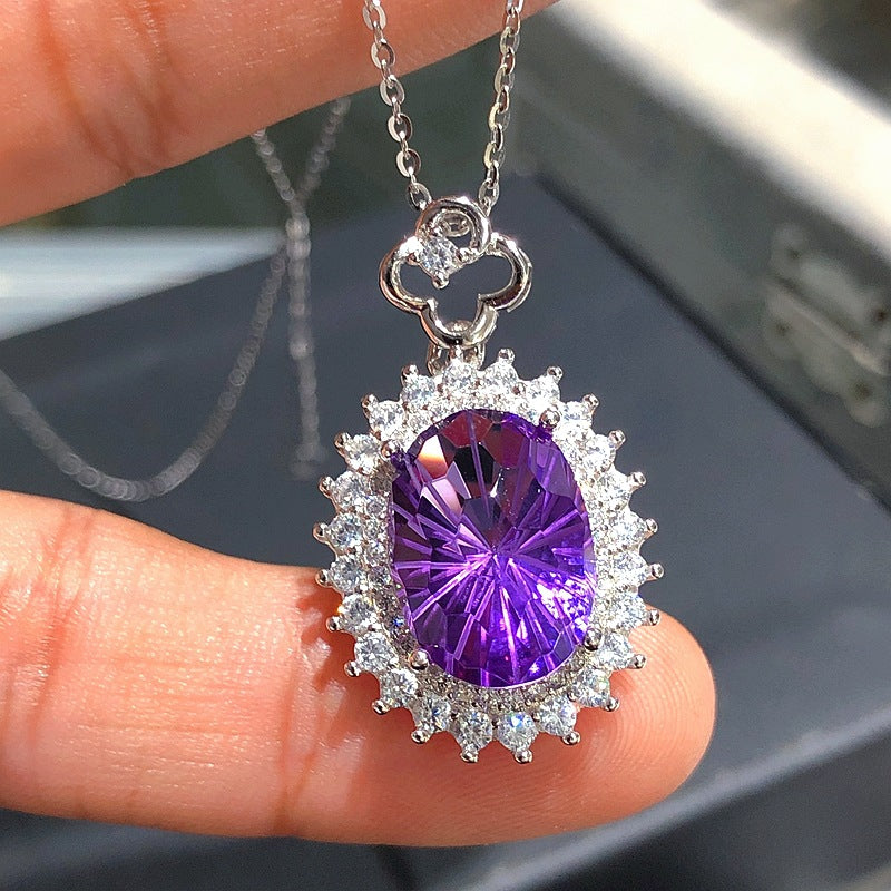 S925 Firework Amethyst Pendant