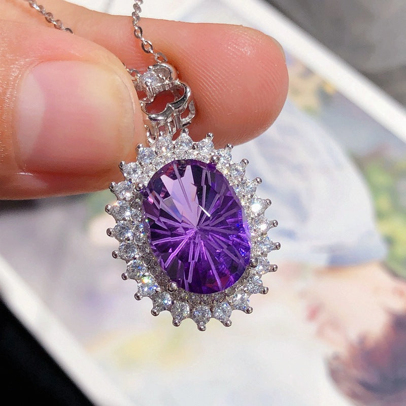 S925 Firework Amethyst Pendant