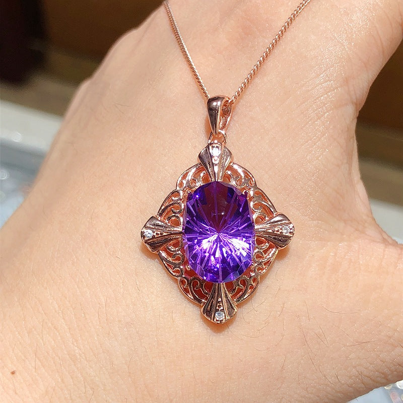 S925 Firework Amethyst Pendant