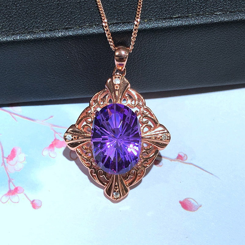 S925 Firework Amethyst Pendant