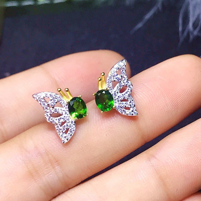S925 Butterfly Tourmaline Earrings