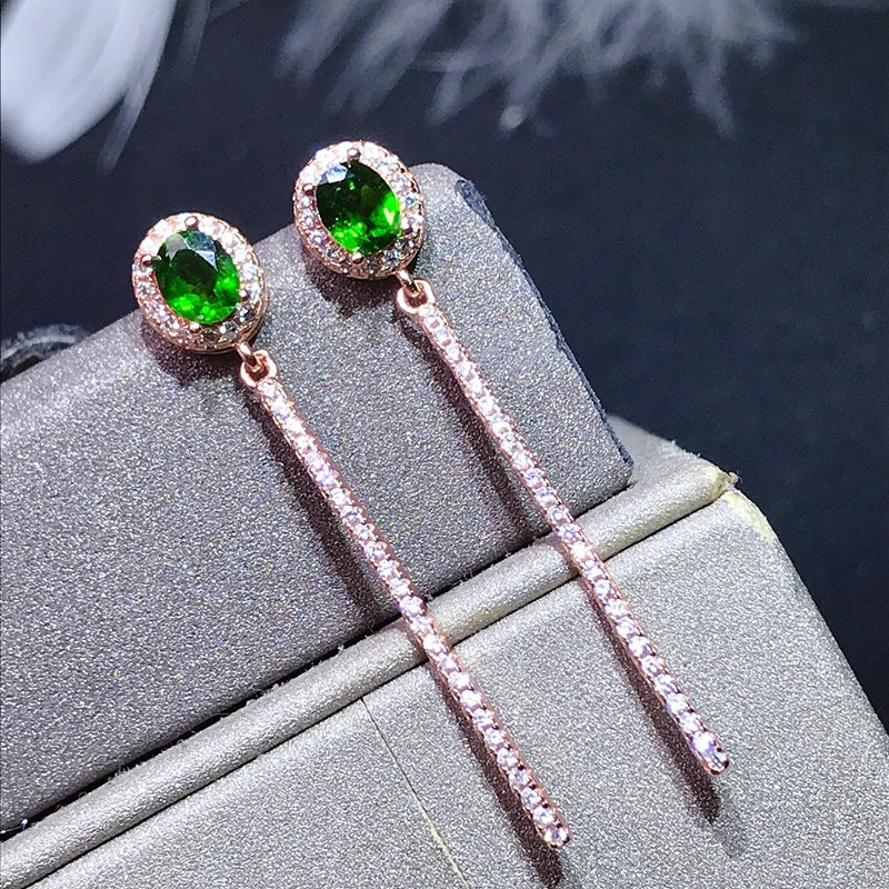 S925 Natural Tourmaline Earrings
