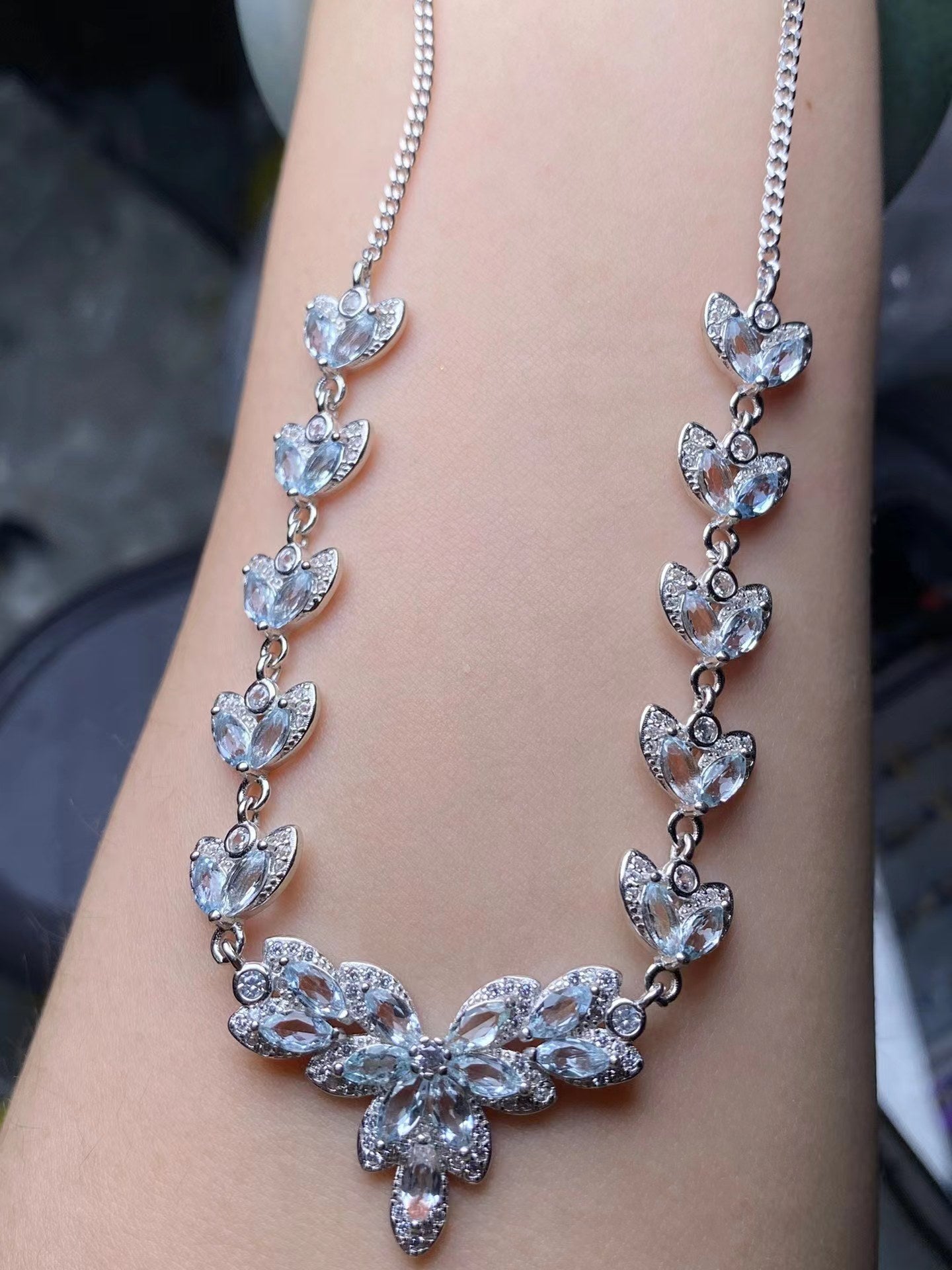 S925 Aquamarine Necklace