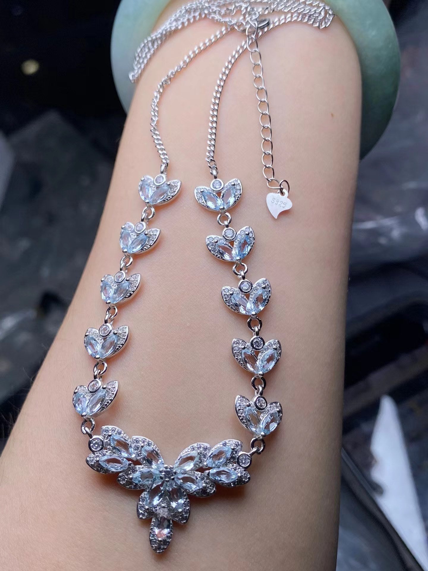 S925 Aquamarine Necklace