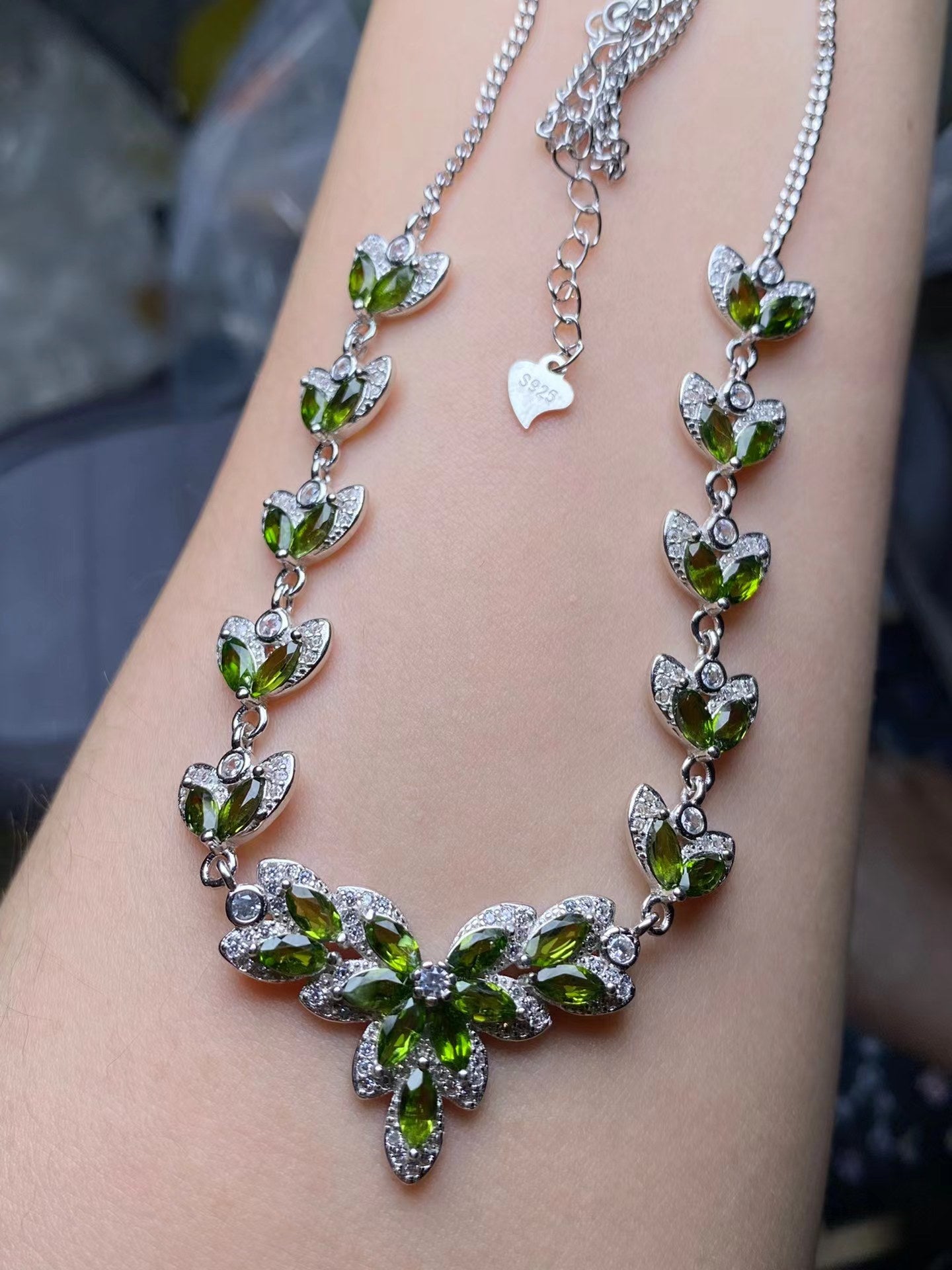 S925 Peridot Set Necklace