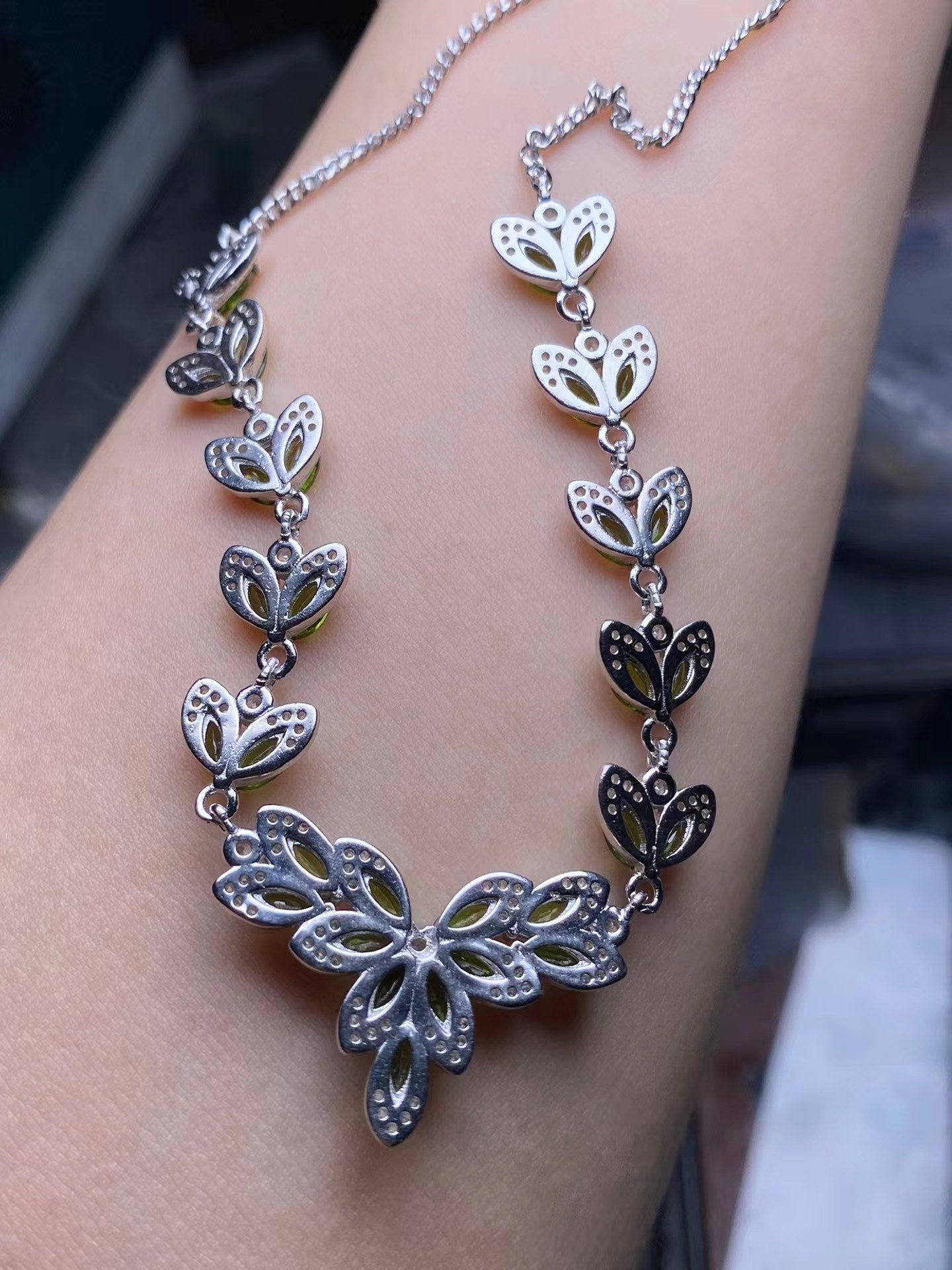 S925 Peridot Set Necklace
