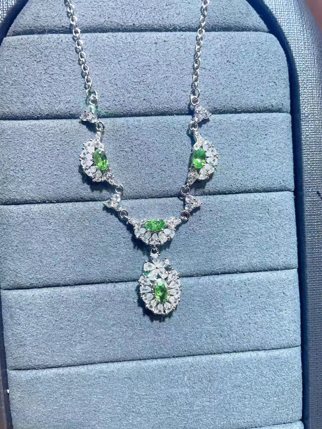 S925 Natural Tsavorite Necklace