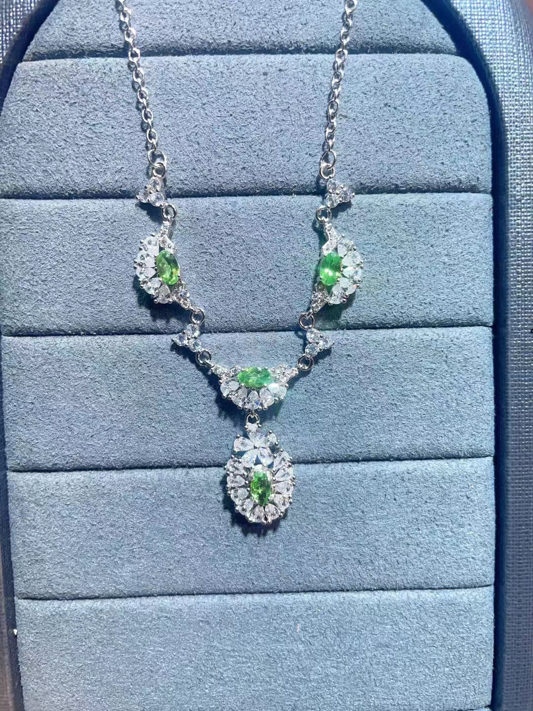 S925 Natural Tsavorite Necklace