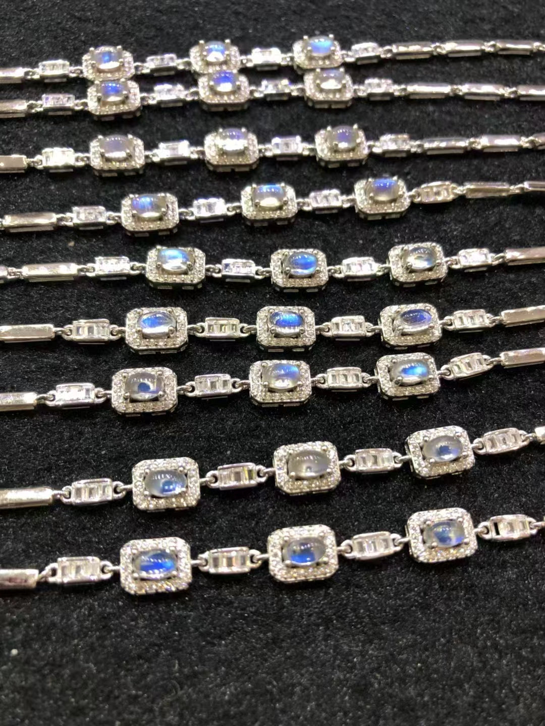 S925 Natural Blue Moonlight Ladies Silver Bracelet