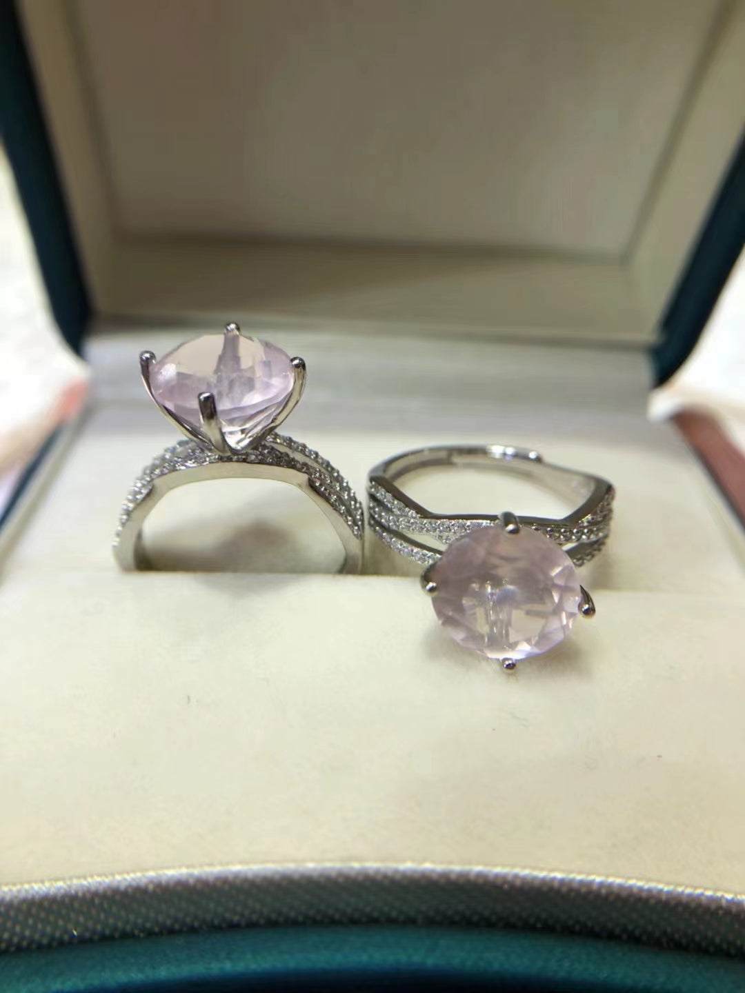 S925 Natural Pink Crystals Diamond Cut Large Grain Nude Stone