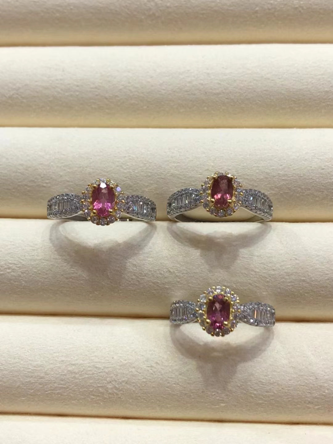 S925 All Pink Tourmaline Ring