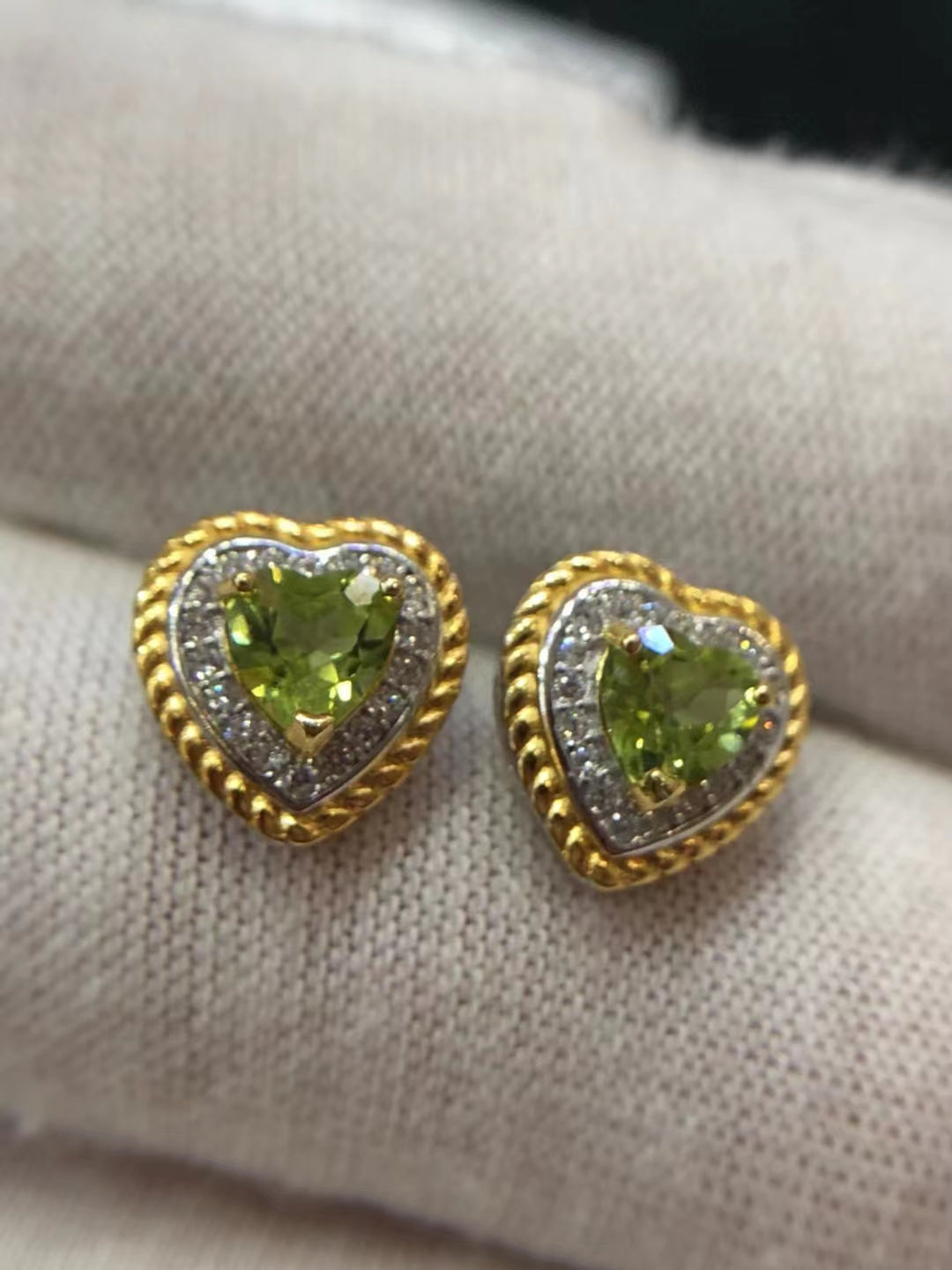 S925 Natural Peridot Sterling Silver Earrings