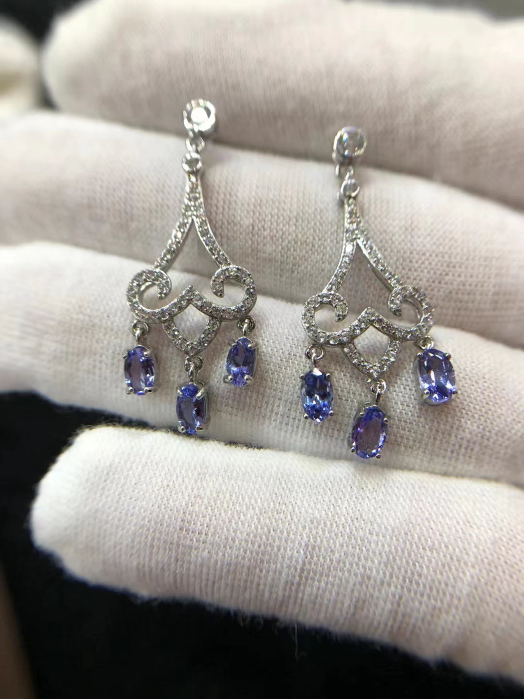 S925 Natural Tanzanite Earrings