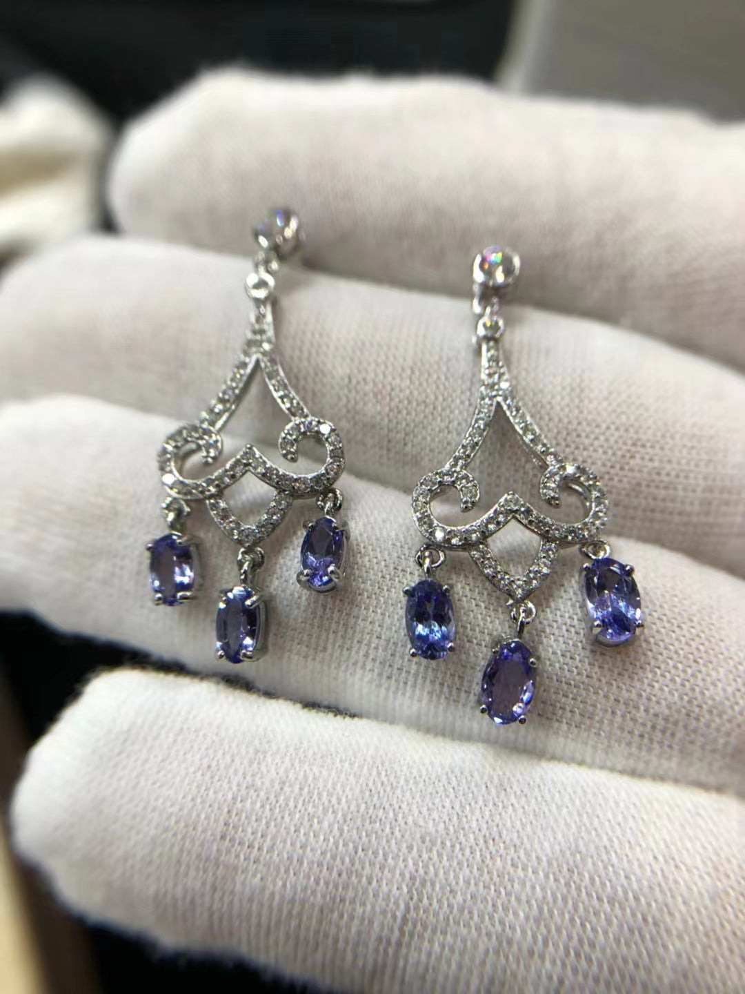 S925 Natural Tanzanite Earrings