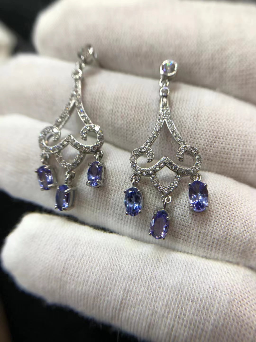 S925 Natural Tanzanite Earrings