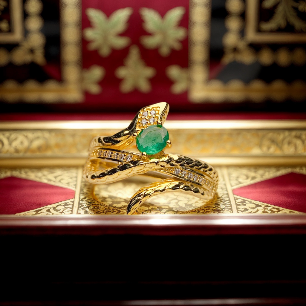 Natural Emerald Ring, Flawless & Vivid Color, 925 Silver Setting