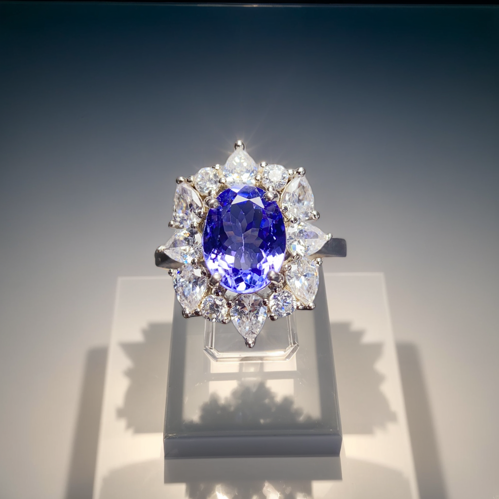 Natural Tanzanite Adjustable Ring, Flawless Crystal with Dazzling Fire, Exquisite 925 Silver Setting, Center Stone 6×8mm – Absolutely Stunning! (Adjustable Open Band)