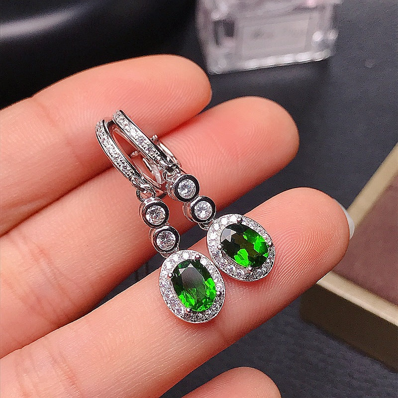 925 Silver with Natural Turbine Earrings