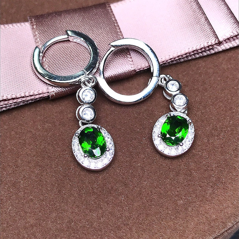 925 Silver with Natural Turbine Earrings