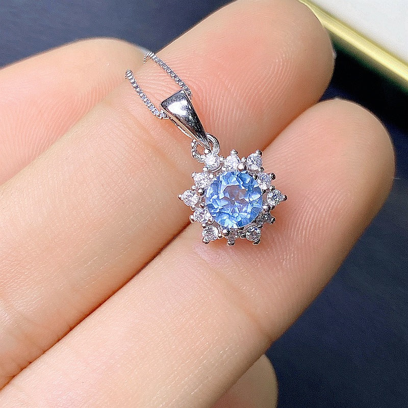 S925 Natural Blue Topaz Set of Four