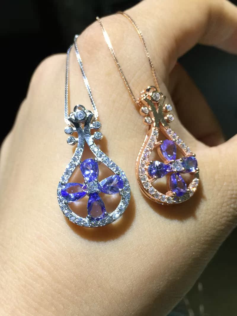 S925 Royal Blue Tanzanite Silver Pendant