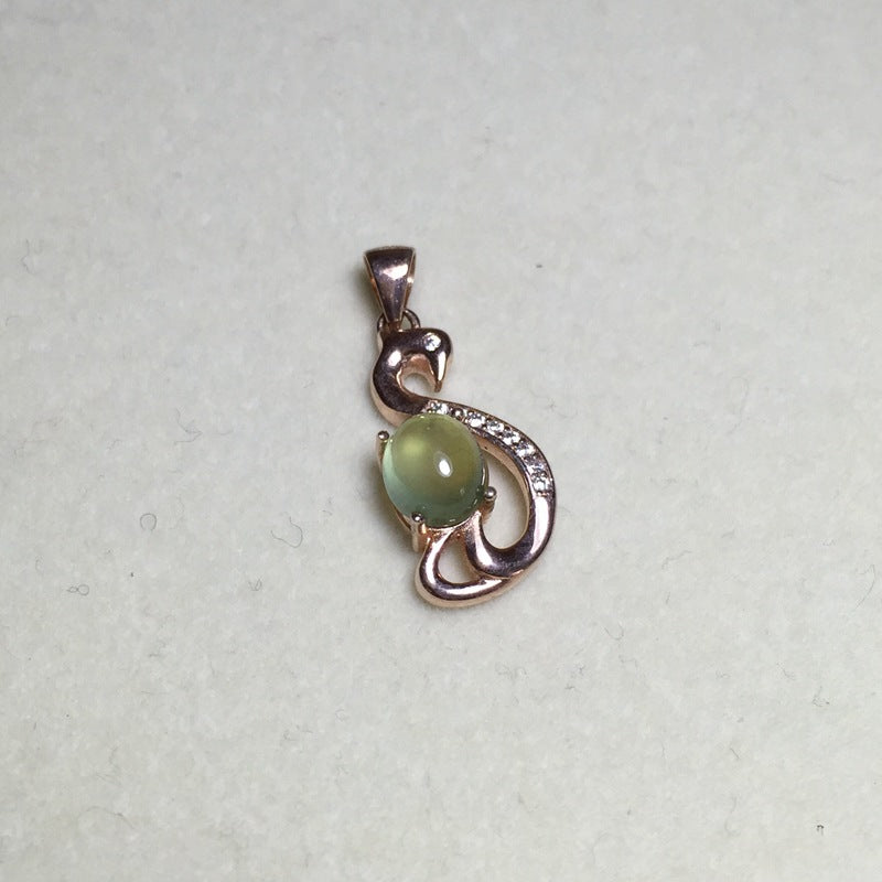 S925 Natural Grape Stone Pendant