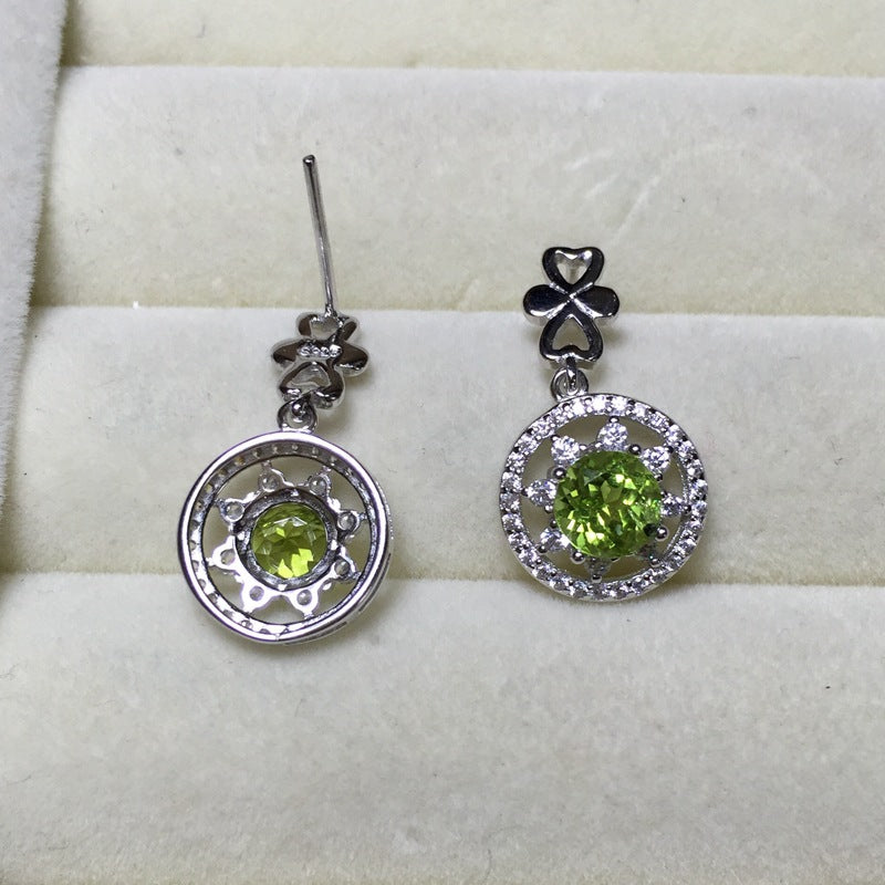 S925 Natural Peridot Earrings