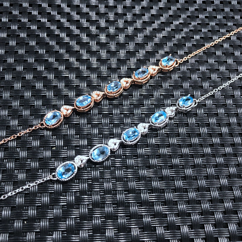 S925 Natural Topaz Bracelet