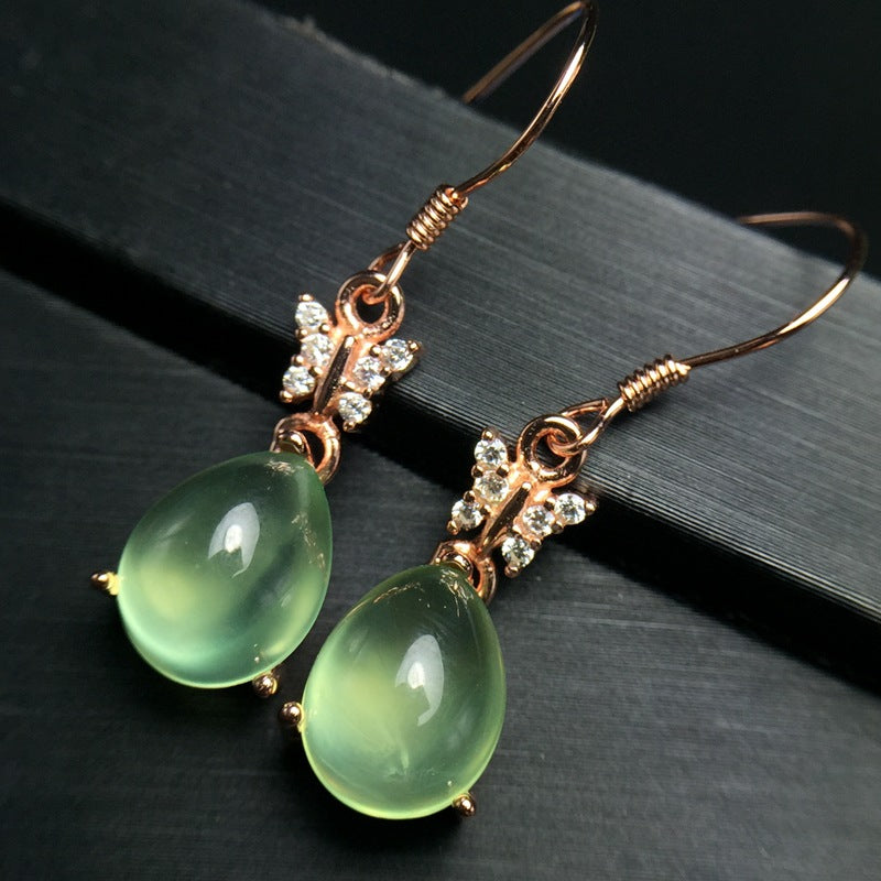 S925 Natural Grape Stone Earrings