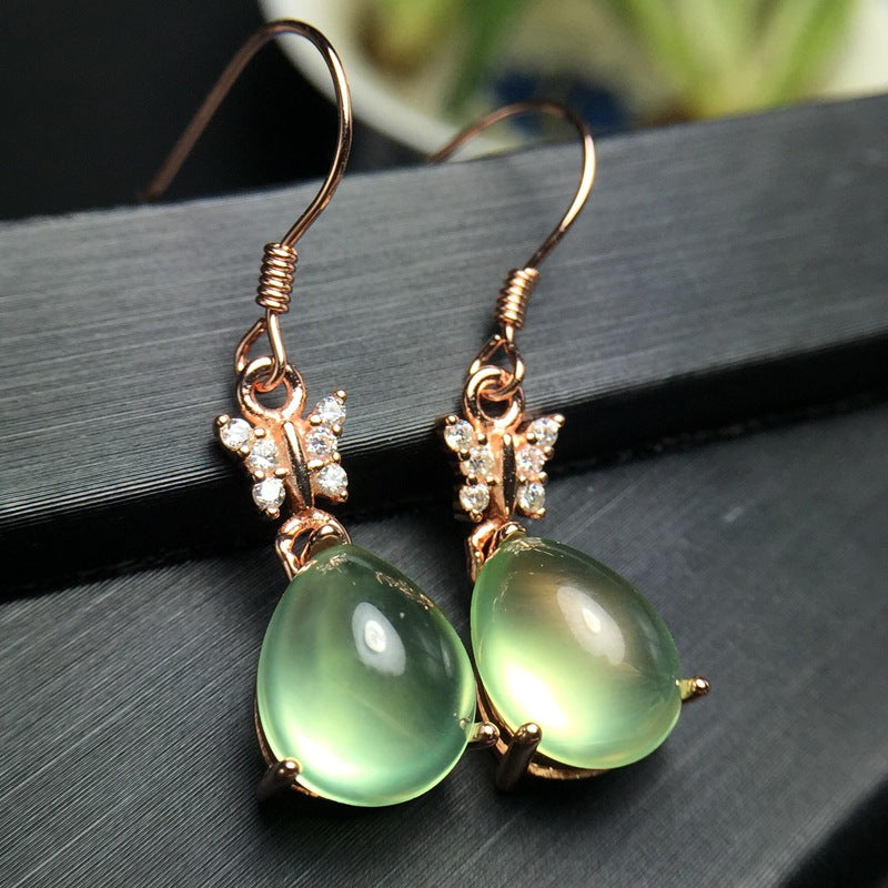 S925 Natural Grape Stone Earrings
