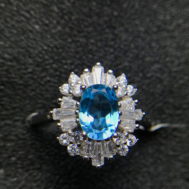S925 Natural Topaz Ring (1ct)