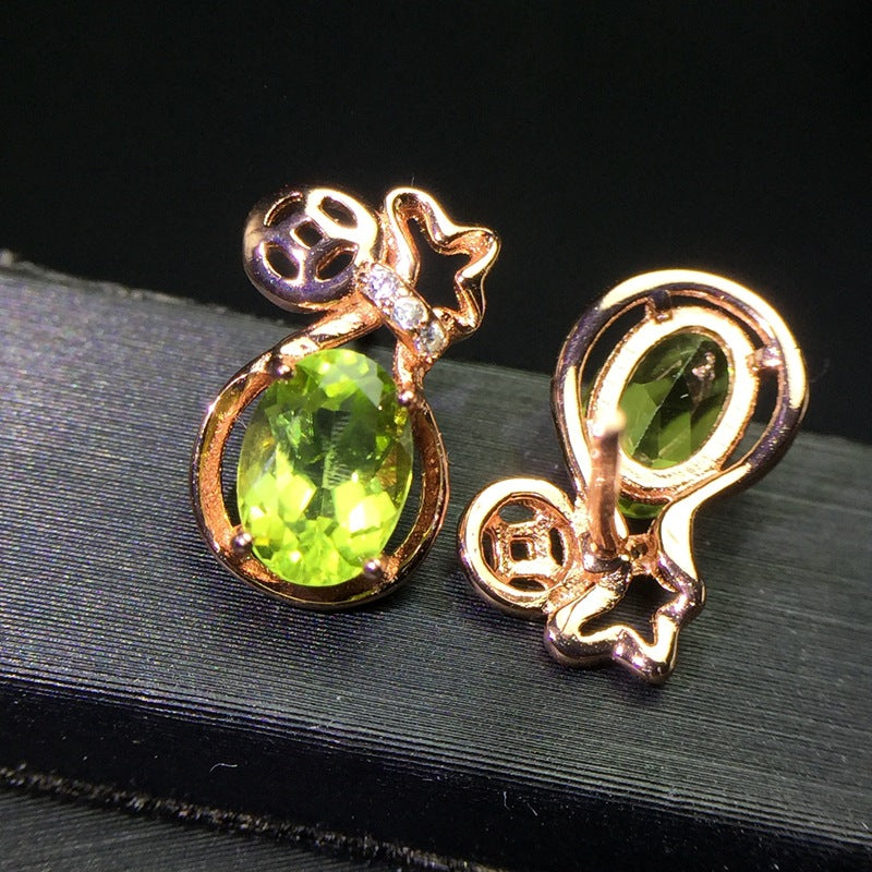Natural Peridot Earrings Wholesale 925 Silver Earrings