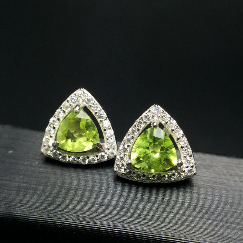 925 Silver with Natural Peridot Earrings