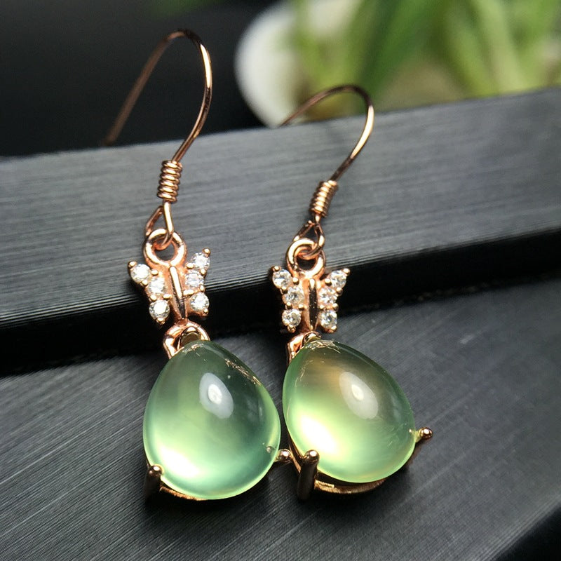 S925 Natural Grape Stone Earrings
