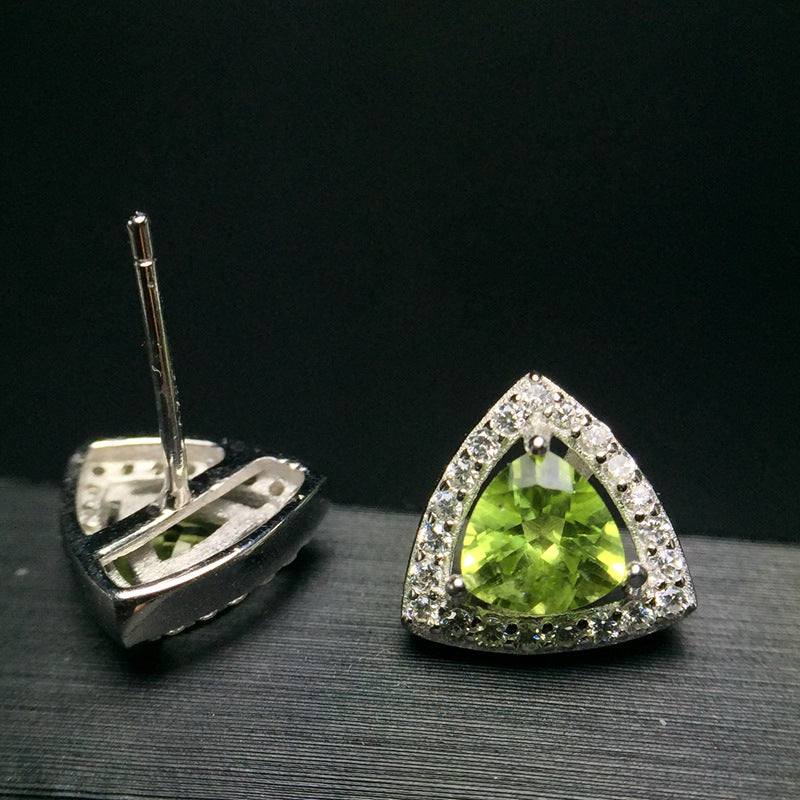 925 Silver with Natural Peridot Earrings