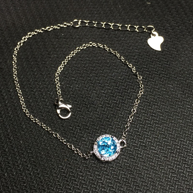 S925 Simple Natural Topaz Bracelet