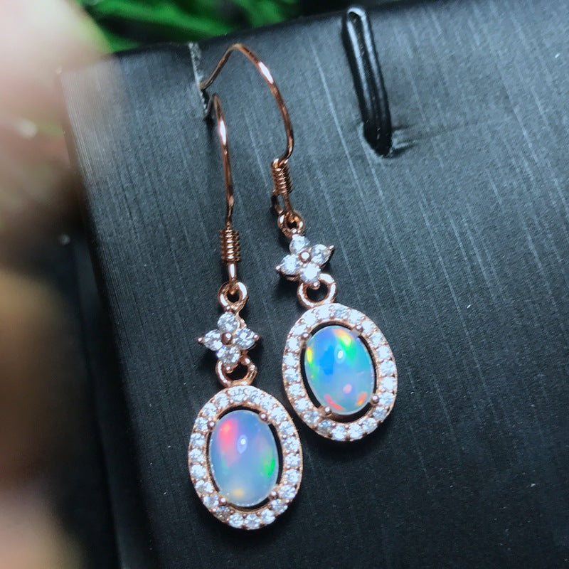 S925 Fashion Natural Opal Earrings