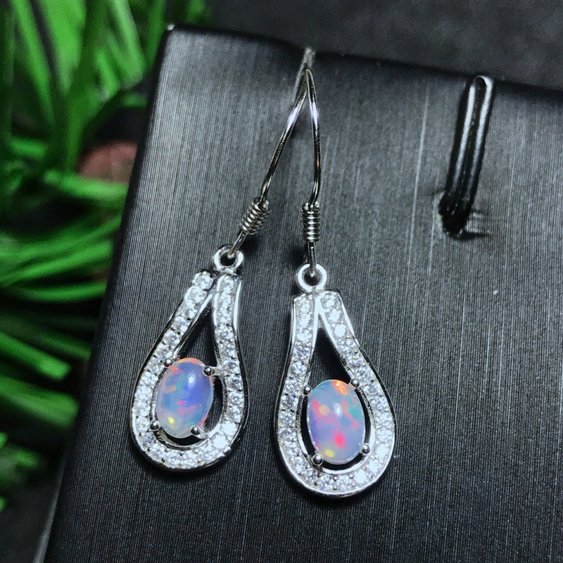 S925 Natural Opal Earrings