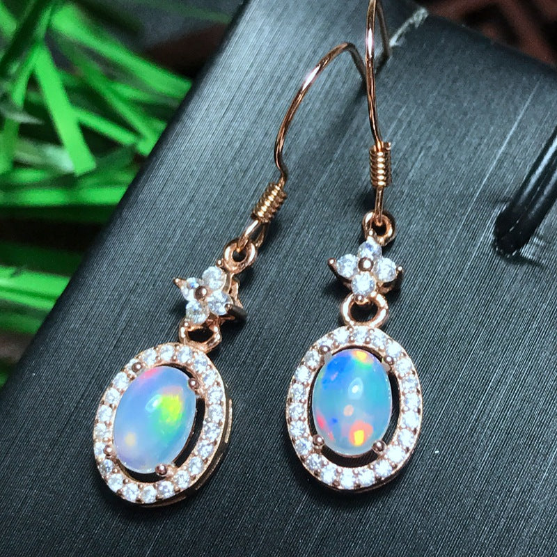 S925 Fashion Natural Opal Earrings